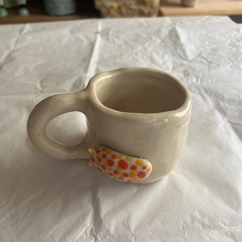 Yellow and Orange Speckled Slug Mug